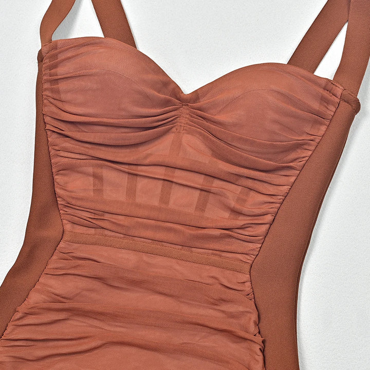 Beaukey Vintage Lace Bandage Dress Elegant