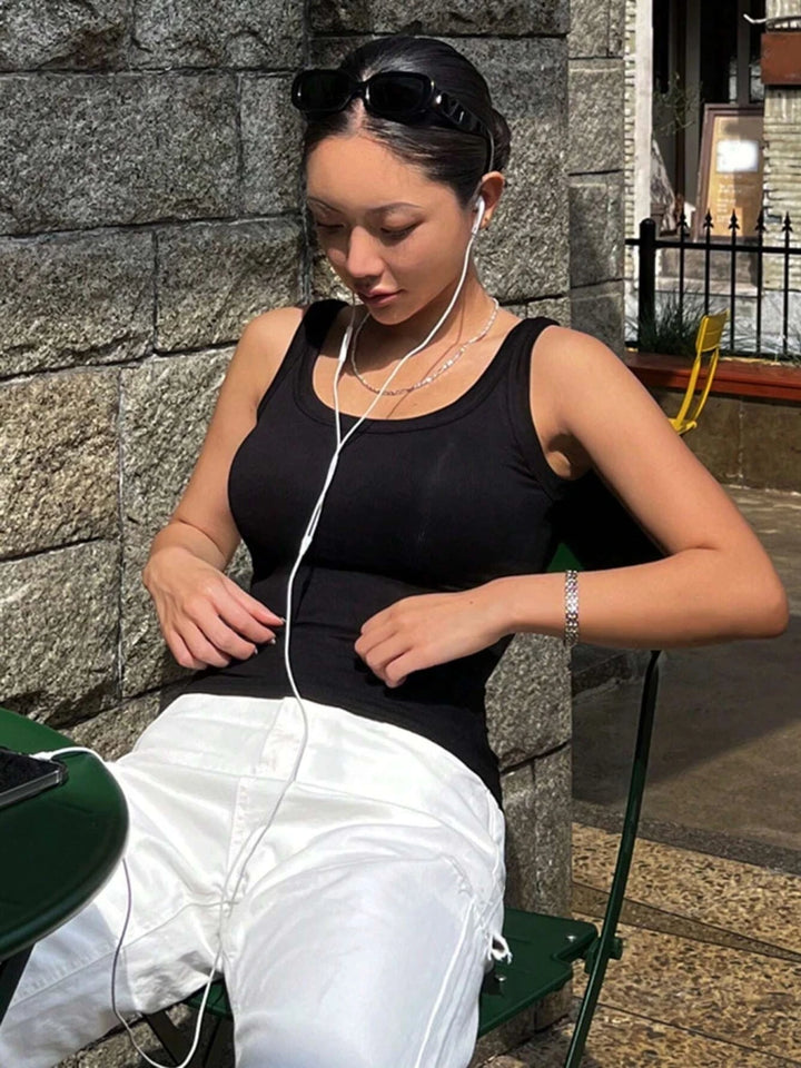 Women Modern Cotton Knit Tank Top Summer Stretch