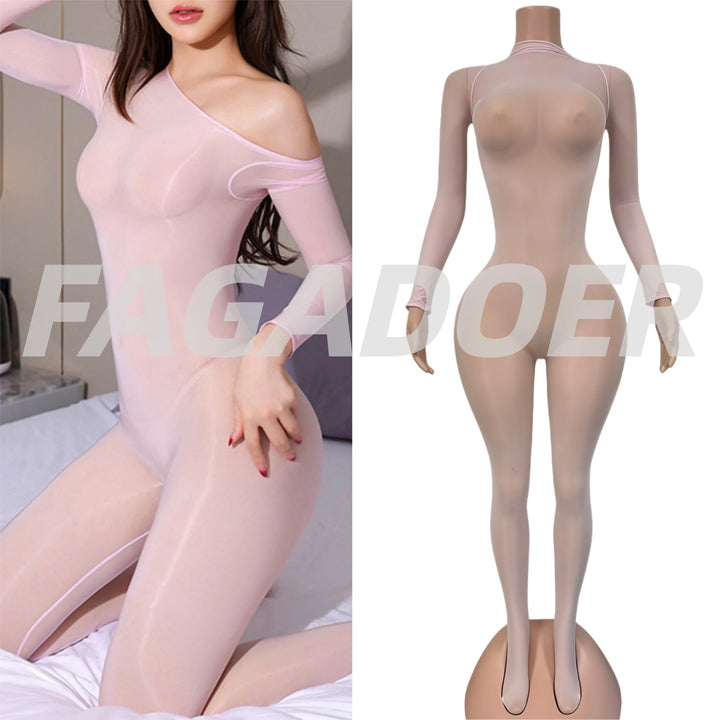 FAGADOER See Through Mesh Bodycon Jumpsuit Women