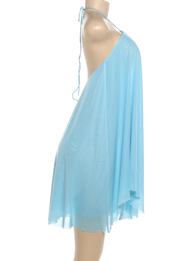 Y2K Mini Dress Tiered Backless Elegant Style