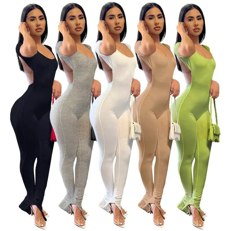 Sultry Backless Bodycon Jumpsuit Chic Rompers for Women