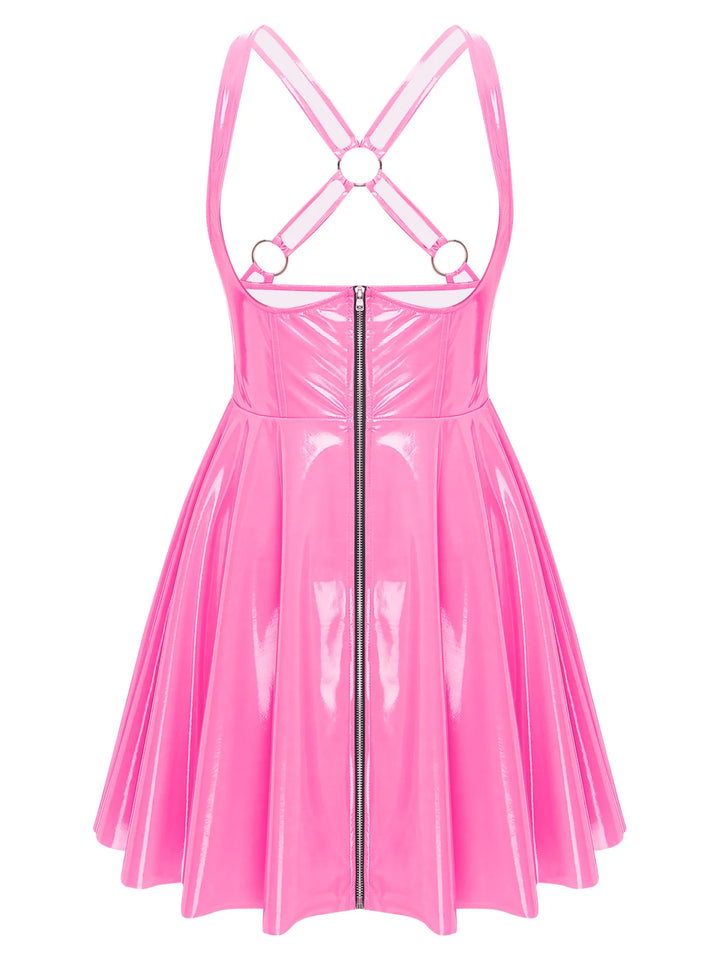 Premium High Gloss Wet Look Latex Evening Dress