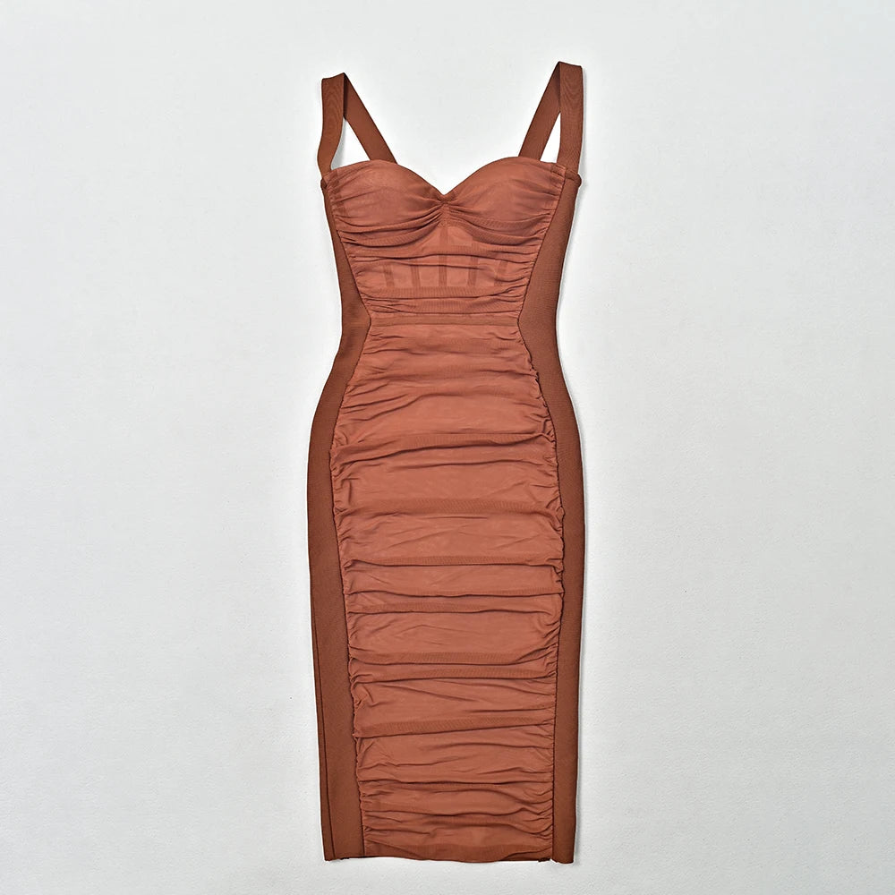 Beaukey Vintage Lace Bandage Dress Elegant