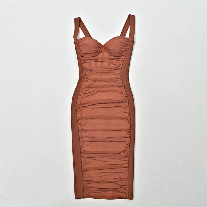 Beaukey Vintage Lace Bandage Dress Elegant