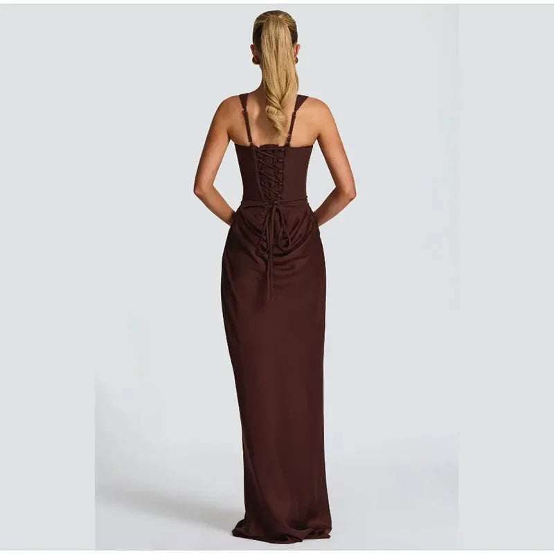 Exclusive Halter Square Neck Tailored Mini Dress