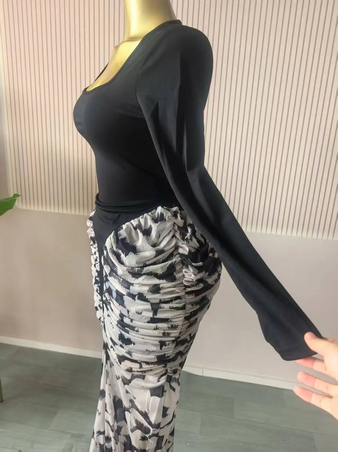 Women Signature Printed Long Dress Polyester