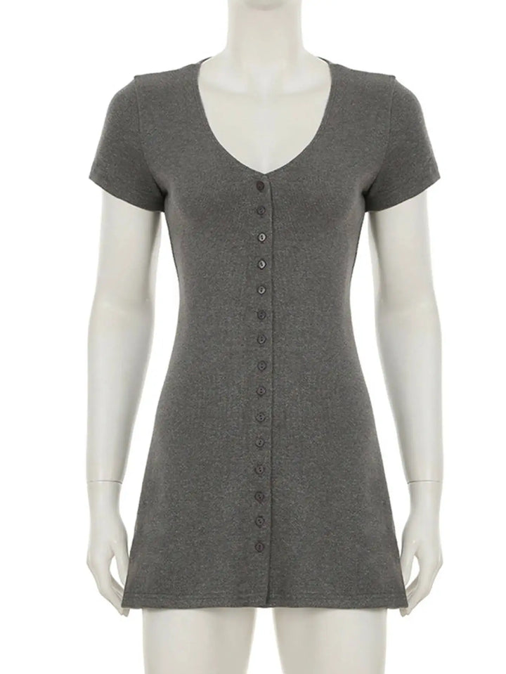 Luxury Black V Neck Mini Dress For Elegant