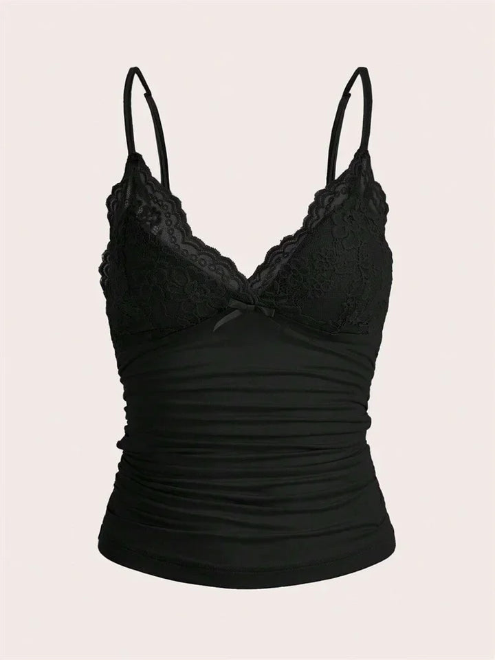 Phumee Luxury Lace Crop Cami Elite Women Y2k Punk