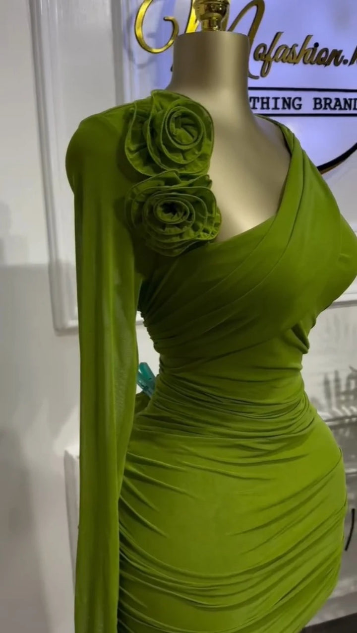 Signature Floral Ruched Midi Dress With Elegant