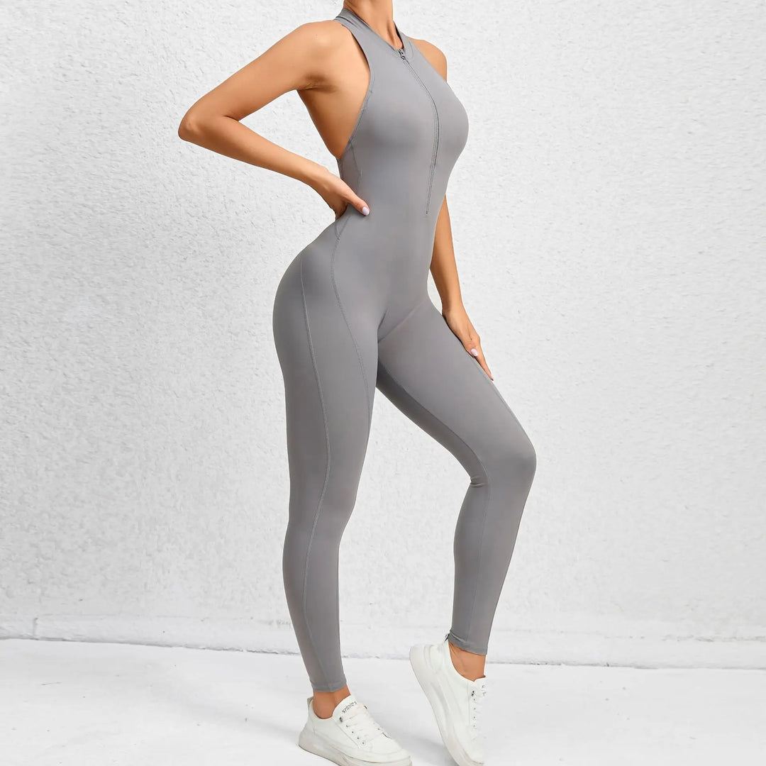 Stylish Sleeveless Hollow Jumpsuit For Gym And