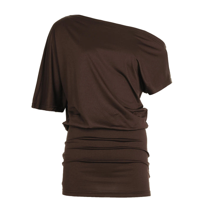 One Shoulder Bat Sleeve Wrap Dress Backless Mini