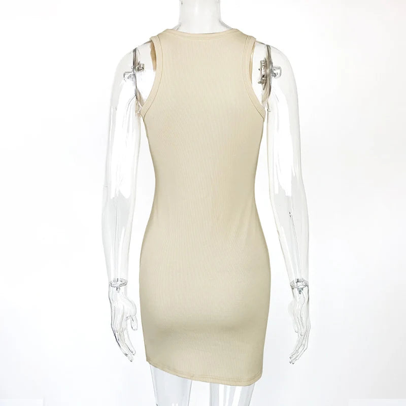 Premium Black Ribbed Bodycon Mini Dress With High