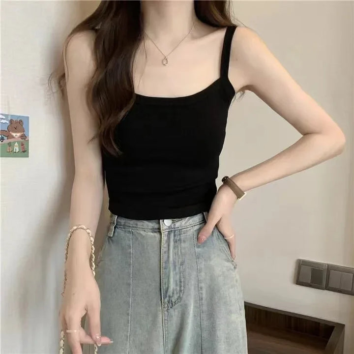 Premium Knitted Cotton Crop Top Women