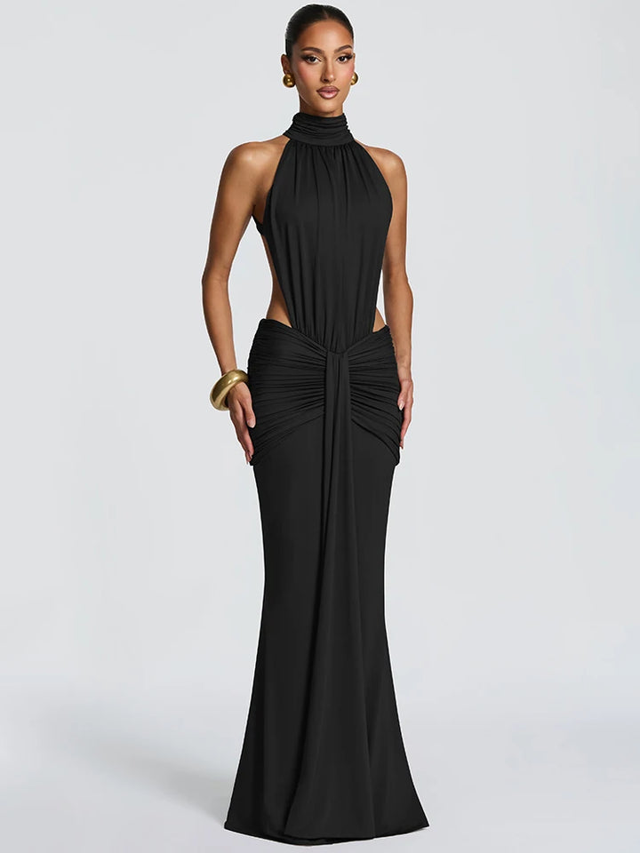 Backless Turtleneck Maxi Dress For Women Party