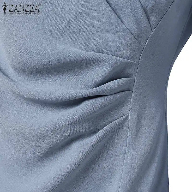 Elegant V Neck Bodycon Dress Fine Weave Workwear