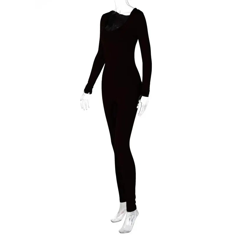 Dulzura Women 2024 Autumn Winter Long Sleeve Bodycon Streetwear Jumpsuit Overall One Piece Outfit Wholesale Items for Business
