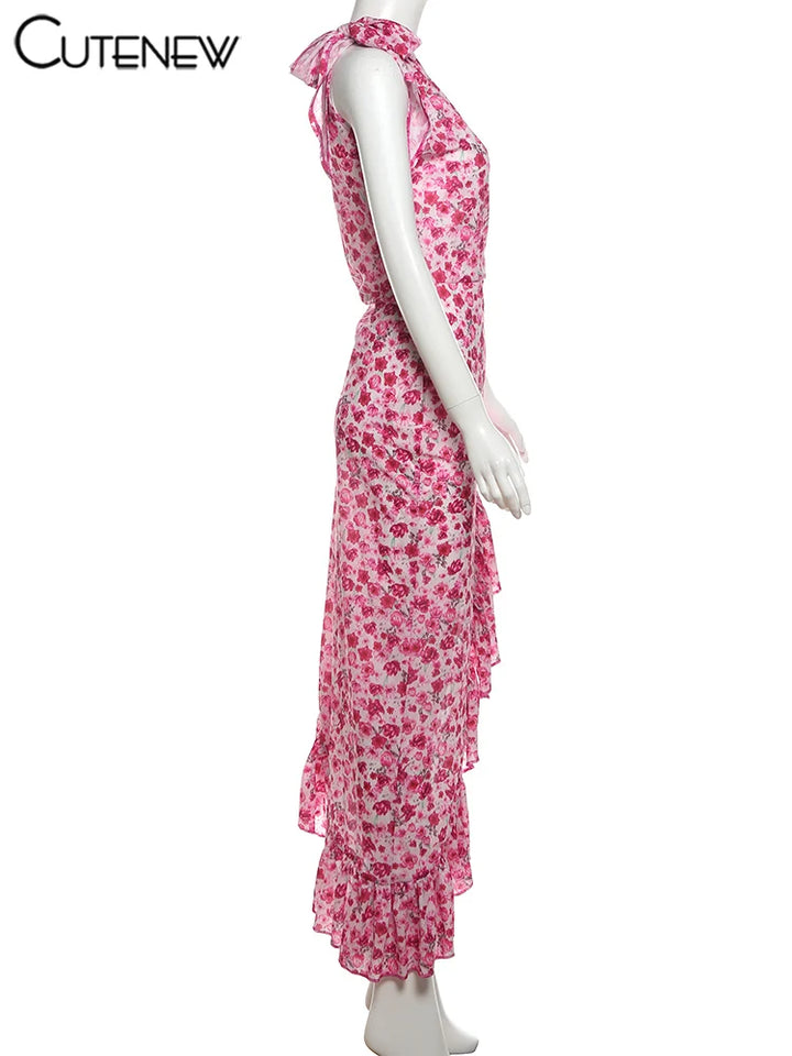 Cutenew Floral Midi Dress Luxe Edition For Summer