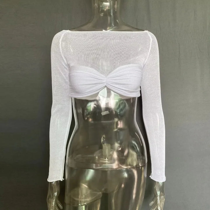 Tornova Mesh Bodysuit With Exquisite Twist Back