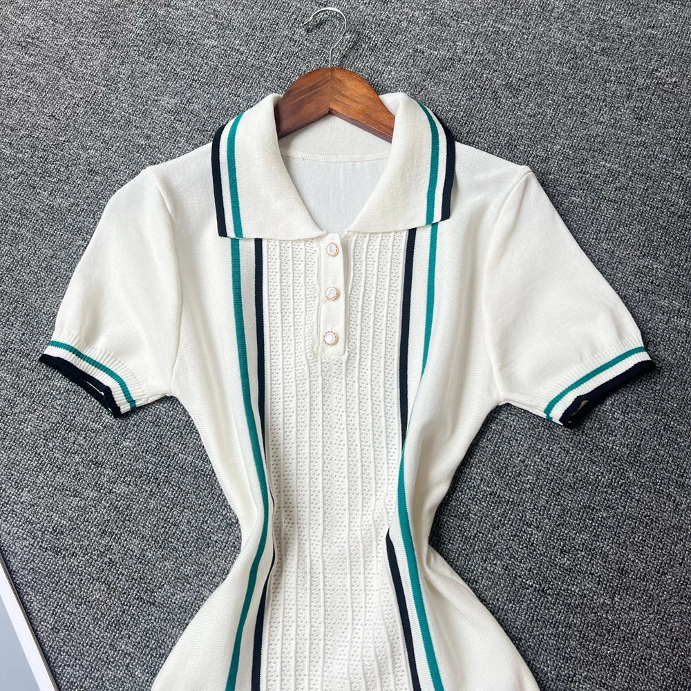 YuooMuoo Women Knit Slim Bodycon Ruffles Dress
