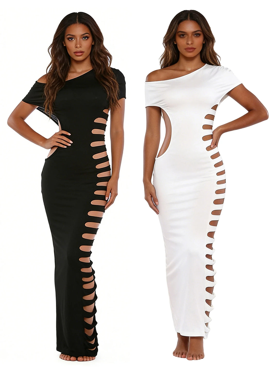 Signature Women One Shoulder Bodycon Midi Dress