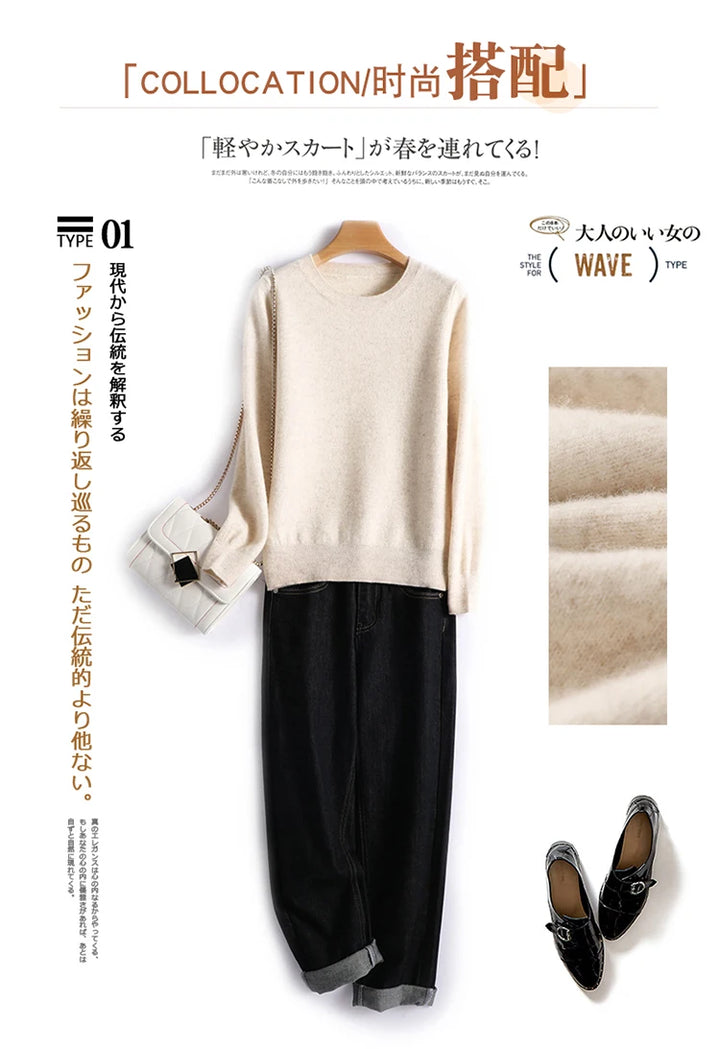 Exclusive Women 100 Pure Cashmere Crew Neck