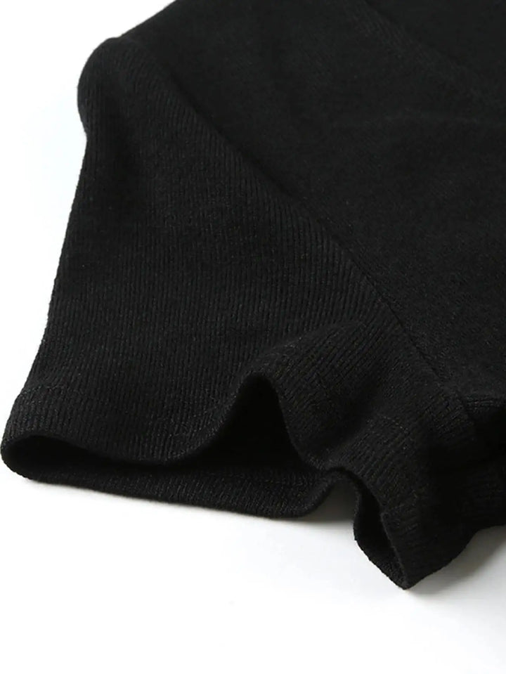 Luxury Black V Neck Mini Dress For Elegant