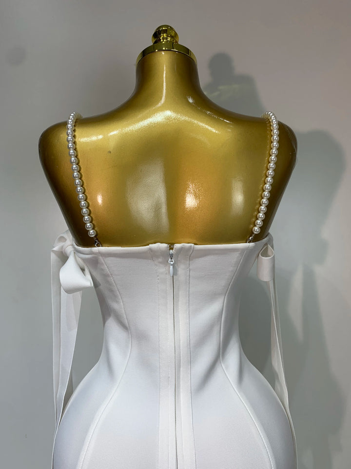 Elegant Kormanly Women Backless Crystal Pearl