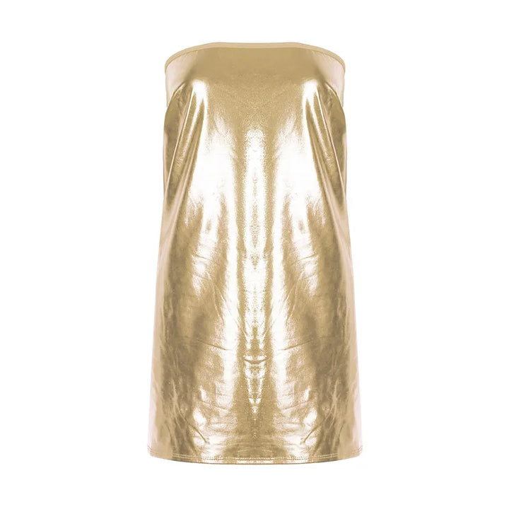 Stunning PU Chest Wrap Dress For Night Out