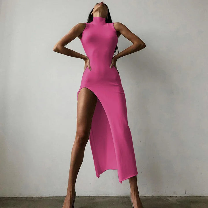 Signature Orange Y2K Knit Midi Dress Fitted