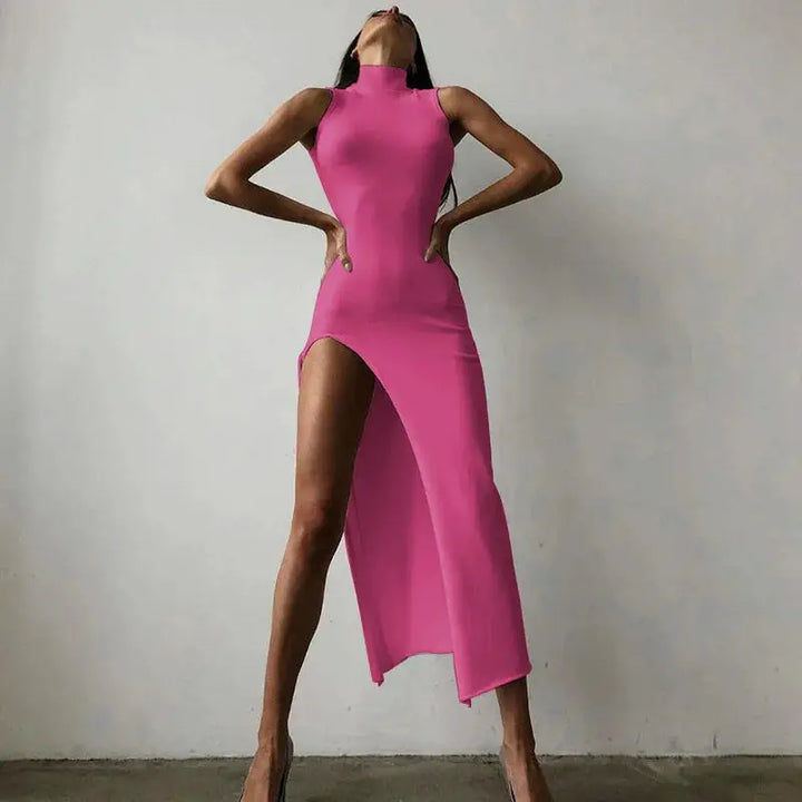 Y2k Sleeveless Orange Midi Women&