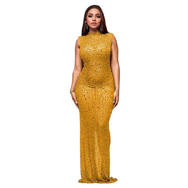 Luxury Rhinestone Maxi Evening Dress For Prom