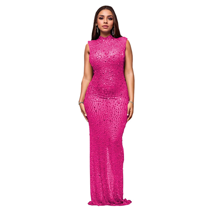 Luxury Rhinestone Maxi Evening Dress For Prom
