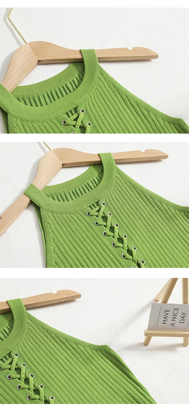 Yuumuoo Knitted Mini Dress Limitd Signature Empire