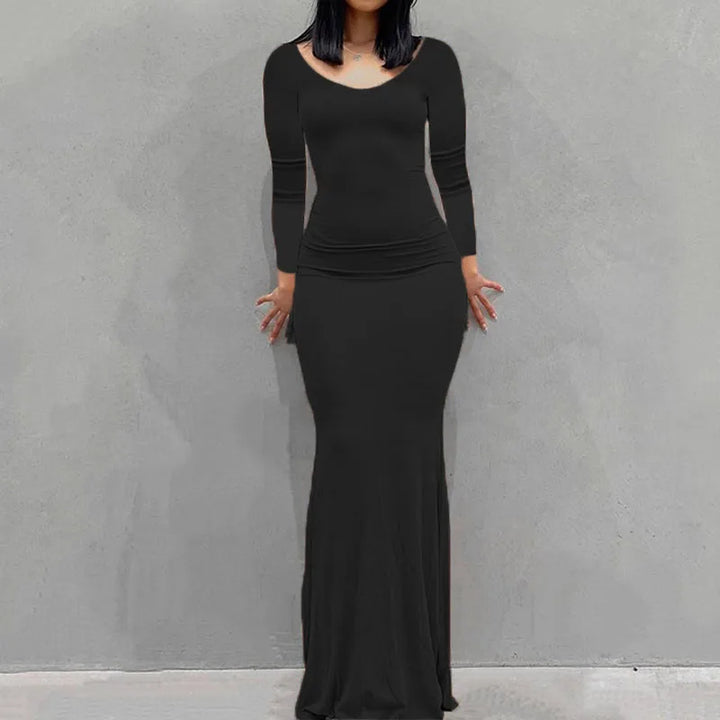 Feel Good Cozy Knit Ankle Length Slim Women Dress