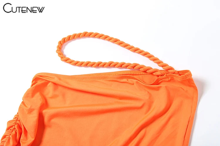 Chic Women Summer Vacation Set Pleated Crop Top