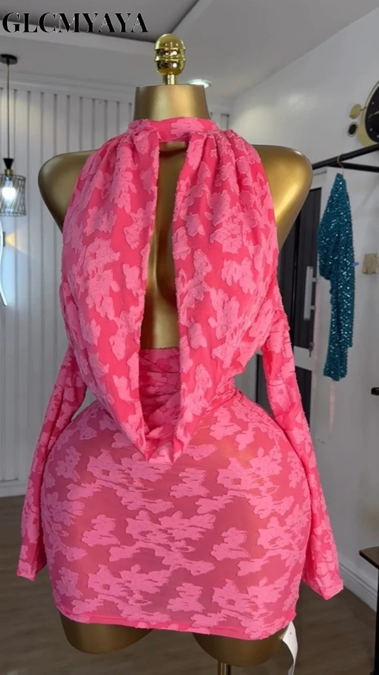 Signature Floral Knit Bodycon Mini Dress
