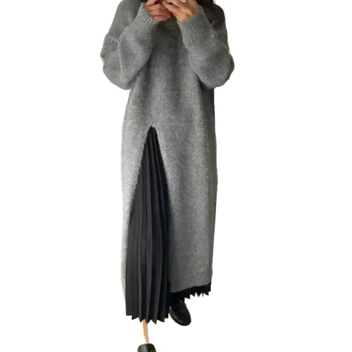 Winter Women Knitted Dress y2k V Neck Sexy Slim Elastic Oversized Basic Bodycon Sweater Dress Winter knit Autumn Warm Long Dress