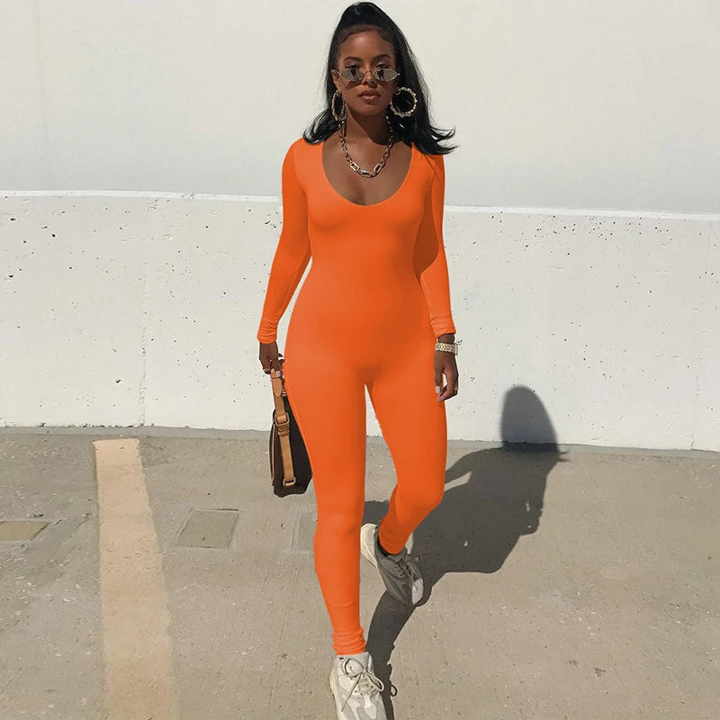 Dulzura Women Autumn Winter Knit Jumpsuit Bodycon