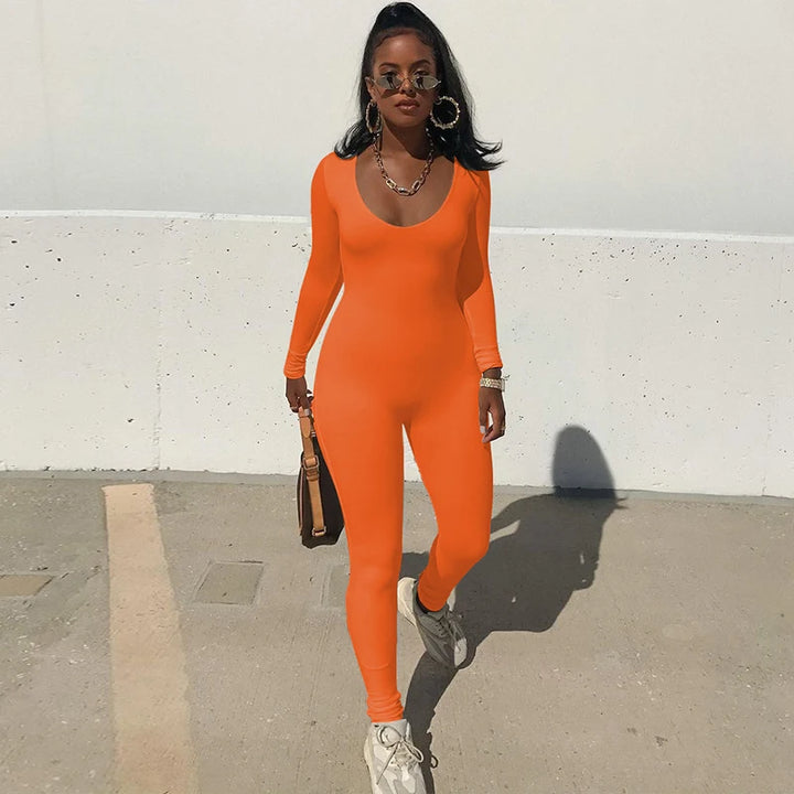Dulzura Women Autumn Winter Knit Jumpsuit Bodycon
