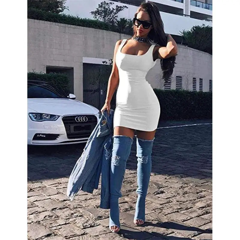 Yellow Bodycon Mini Dress Summer Elegance Trendy Chic Look