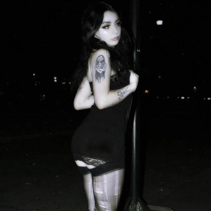 Bold AltGoth Cyberpunk Gothic Sleeveless Bodycon