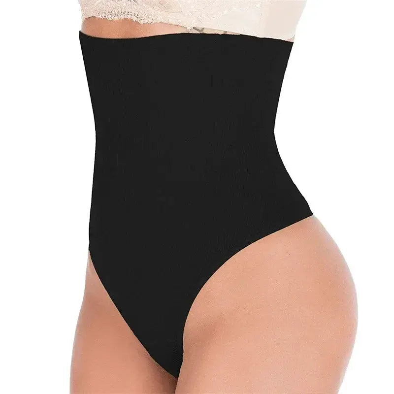 Plus Size High Waist Tummy Control Thong Shapewear