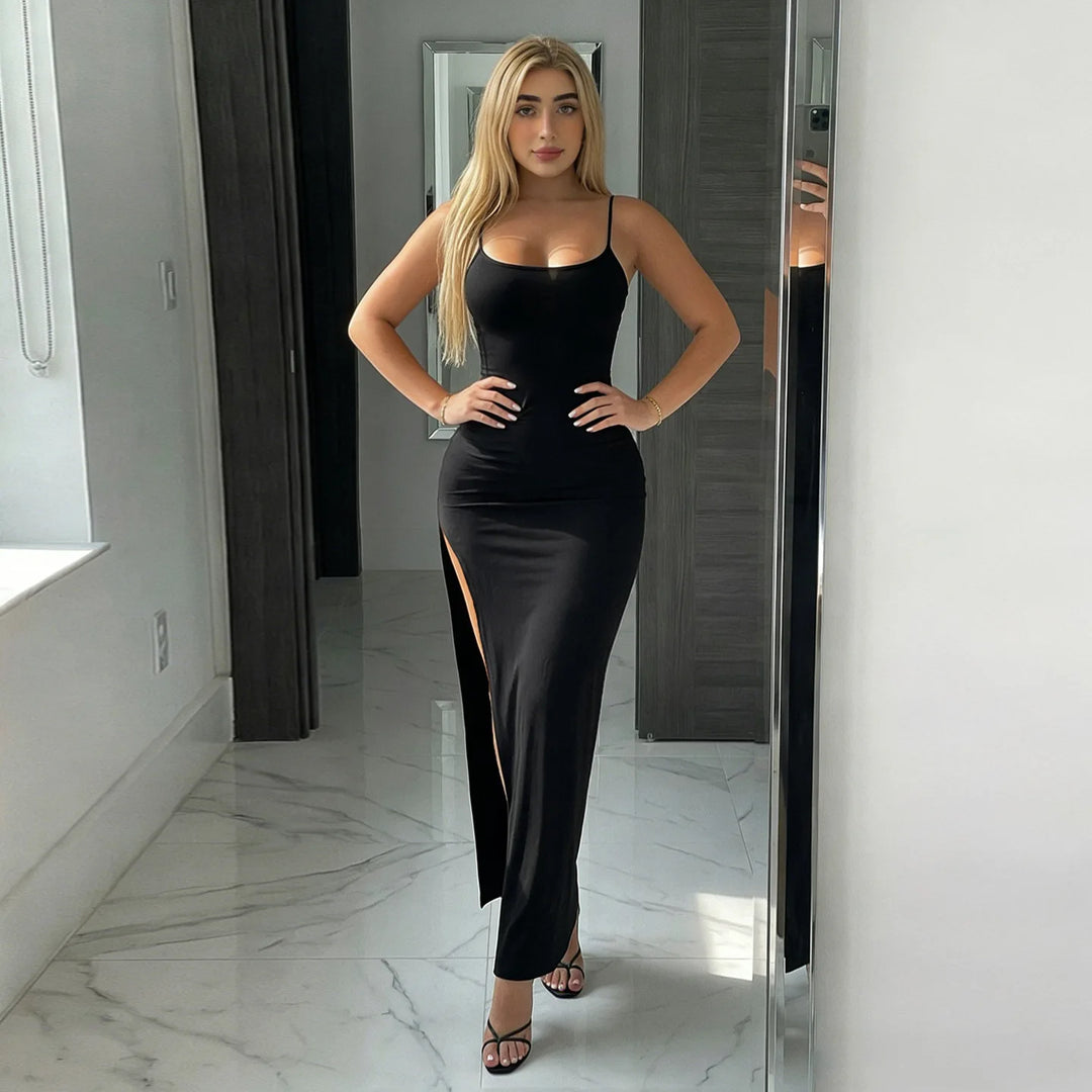Stylish Solid Off Shoulder Bodycon Tank Dress