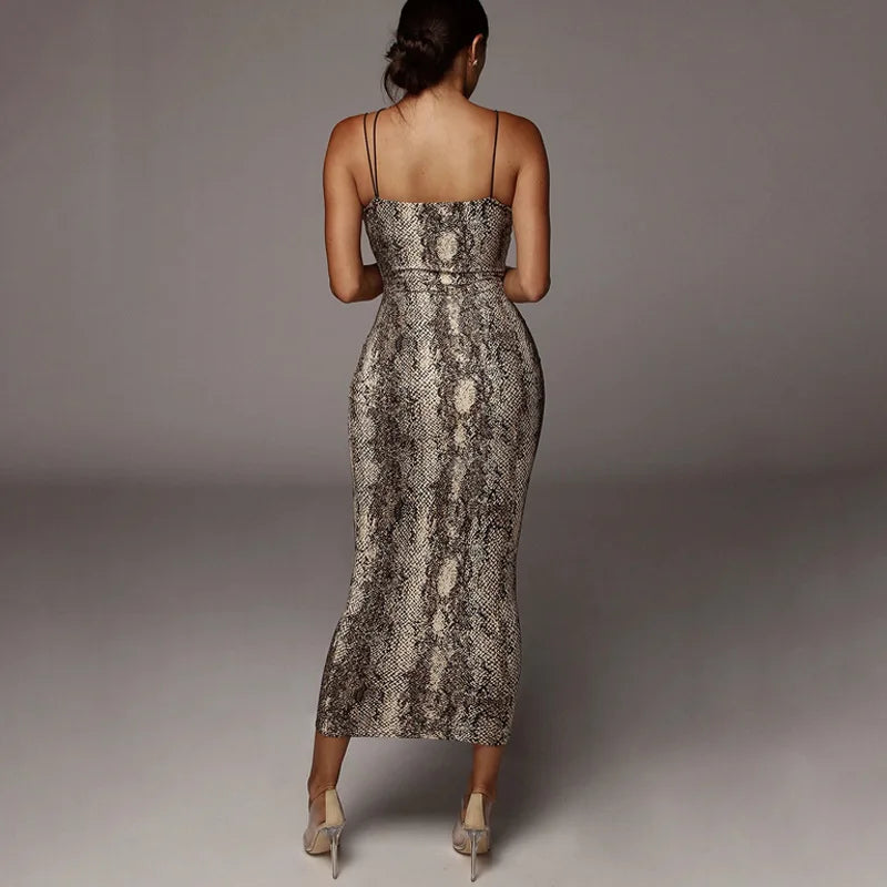 Stunning Leopard Print Bodycon Midi Dress For
