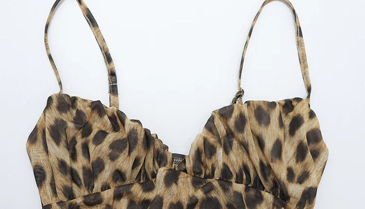 Luxury Leopard Mini Cami Dress For Confident Women