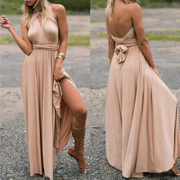 Sexy V Neck Maxi Dress With Straps For Summer Party