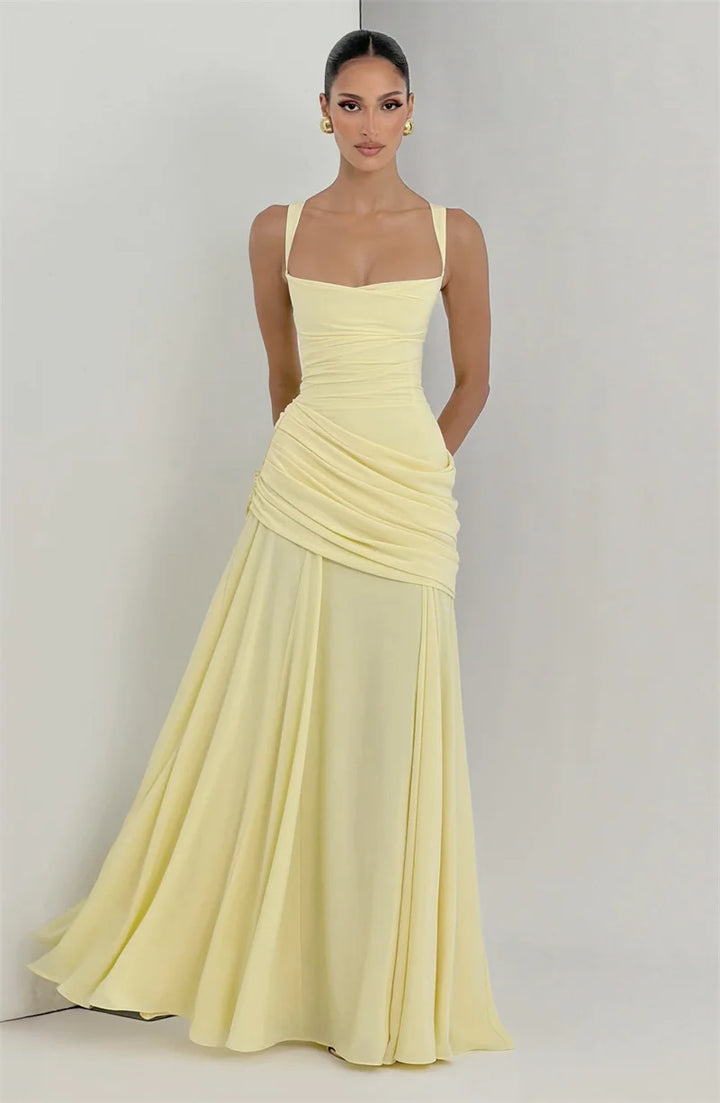 Elegant Off Shoulder Backless Maxi Dress