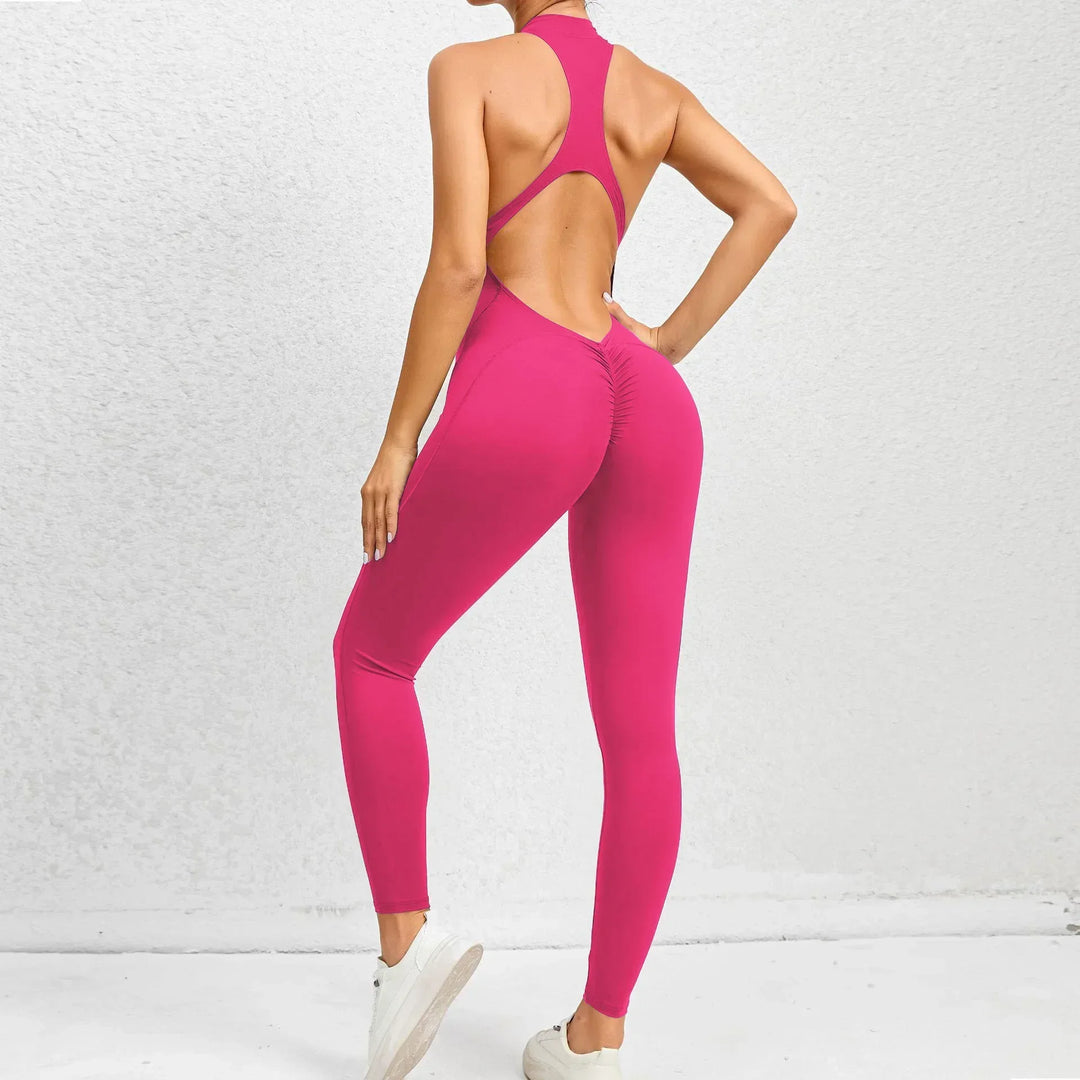Hollow Backless Bodycon Jumpsuit For Yoga Fitness