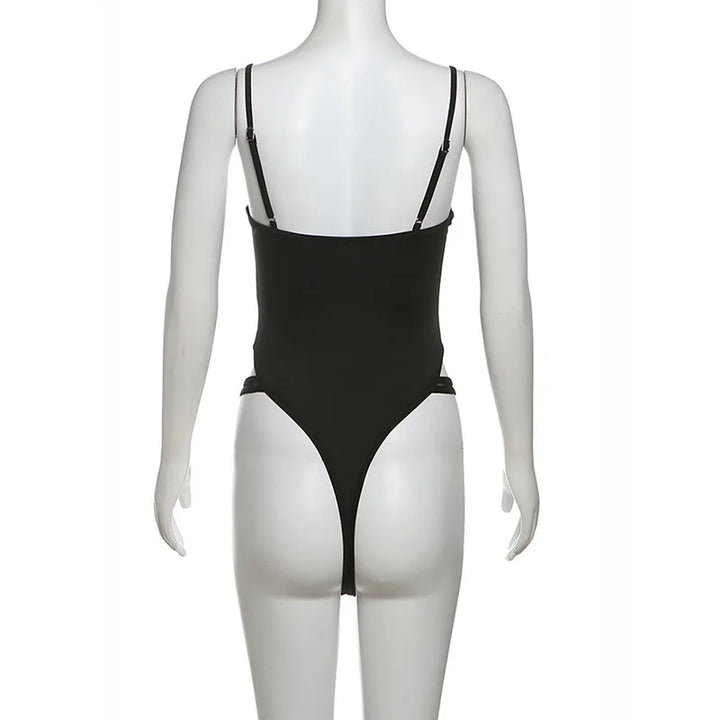 Joevilu Y2K Elegance Slim Fit Cutout Bodysuit