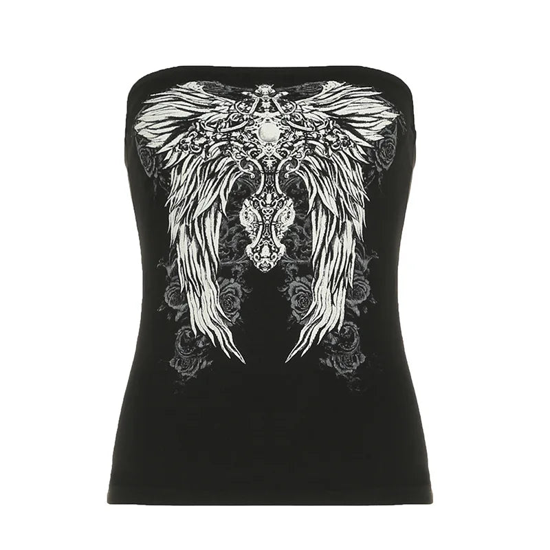 Dozw Exclusive Vintage Gothic Black Knit Tube Top